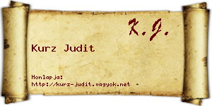 Kurz Judit névjegykártya